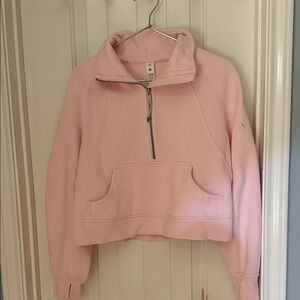 lululemon athletica Light Pink Quarter-Zip Sweater